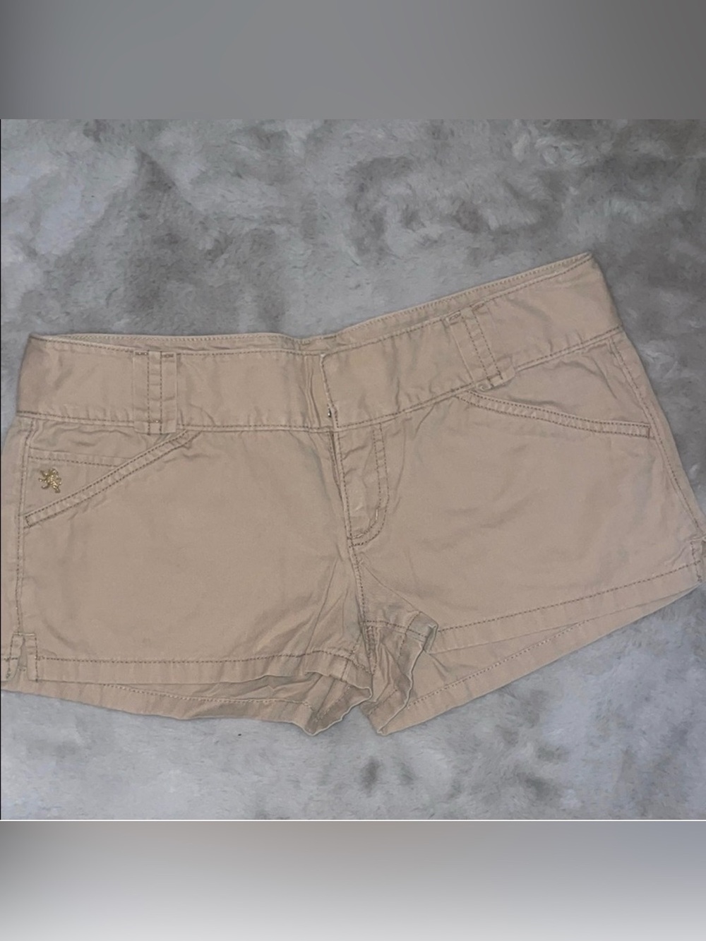 Express Y2K Low Rise Khaki Utility Shorts Flap Pocket Women’s Size 8 - Picture 6 of 6